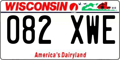 WI license plate 082XWE
