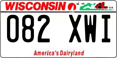 WI license plate 082XWI