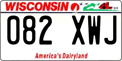 WI license plate 082XWJ