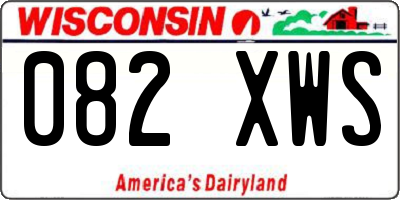 WI license plate 082XWS