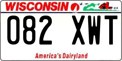 WI license plate 082XWT