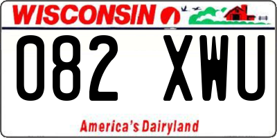 WI license plate 082XWU