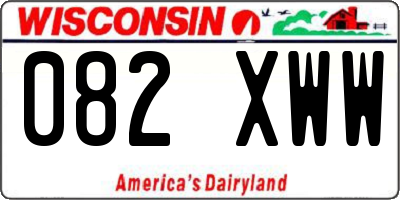 WI license plate 082XWW