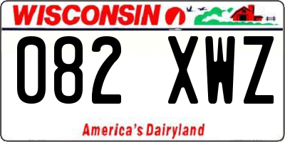 WI license plate 082XWZ