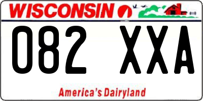 WI license plate 082XXA