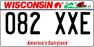 WI license plate 082XXE