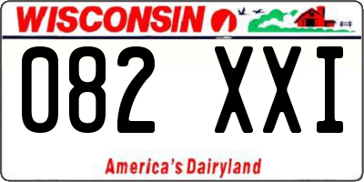 WI license plate 082XXI