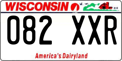 WI license plate 082XXR