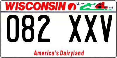 WI license plate 082XXV