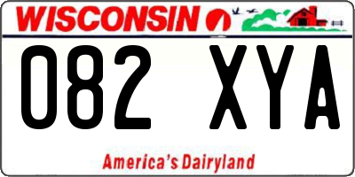WI license plate 082XYA