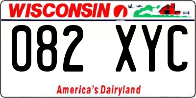 WI license plate 082XYC
