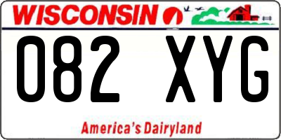 WI license plate 082XYG