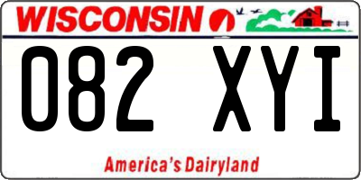 WI license plate 082XYI