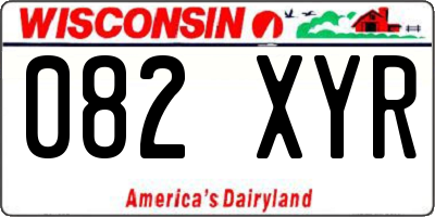 WI license plate 082XYR