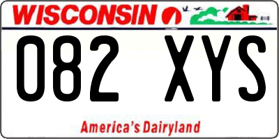 WI license plate 082XYS