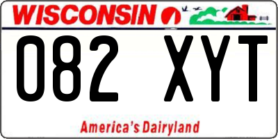 WI license plate 082XYT