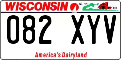 WI license plate 082XYV