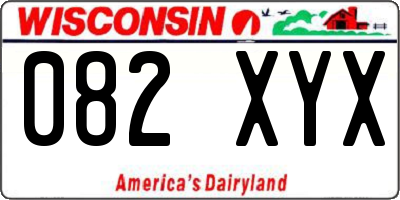 WI license plate 082XYX