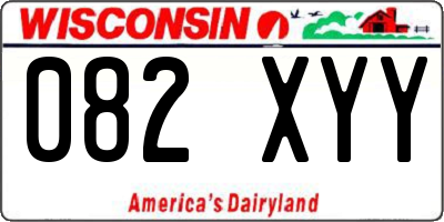 WI license plate 082XYY