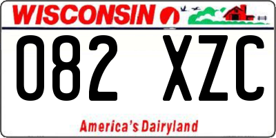 WI license plate 082XZC