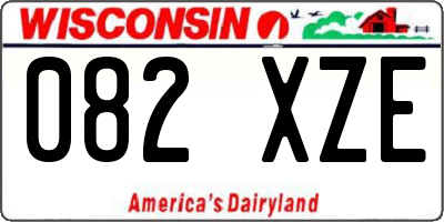 WI license plate 082XZE