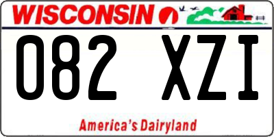 WI license plate 082XZI