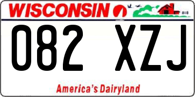 WI license plate 082XZJ