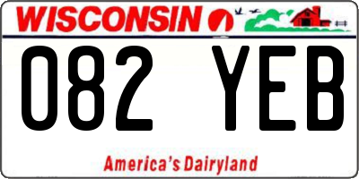 WI license plate 082YEB