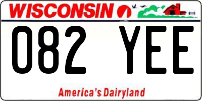 WI license plate 082YEE