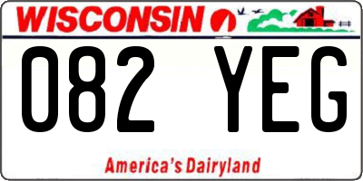 WI license plate 082YEG