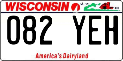 WI license plate 082YEH
