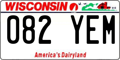 WI license plate 082YEM