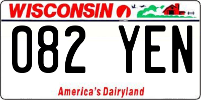 WI license plate 082YEN
