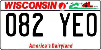 WI license plate 082YEO