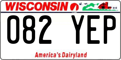 WI license plate 082YEP