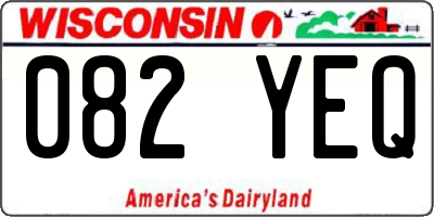WI license plate 082YEQ