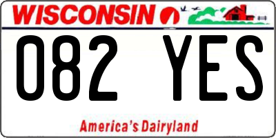 WI license plate 082YES