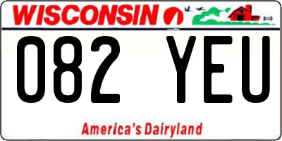WI license plate 082YEU