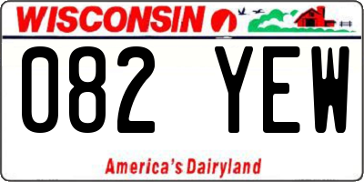 WI license plate 082YEW