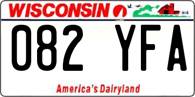 WI license plate 082YFA