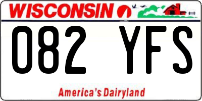 WI license plate 082YFS