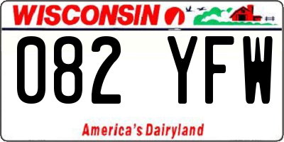 WI license plate 082YFW