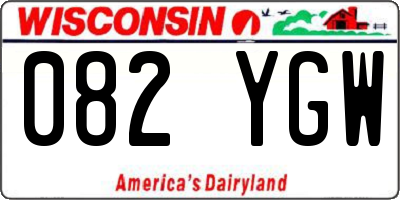 WI license plate 082YGW