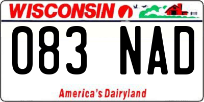 WI license plate 083NAD