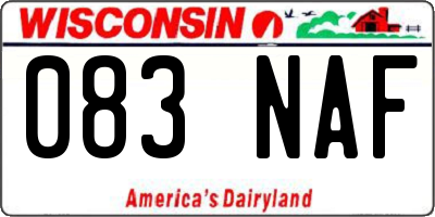 WI license plate 083NAF