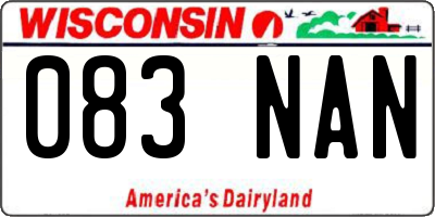 WI license plate 083NAN