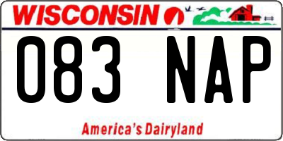 WI license plate 083NAP