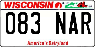 WI license plate 083NAR