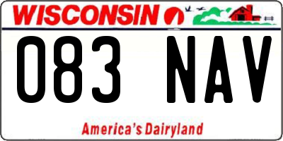 WI license plate 083NAV