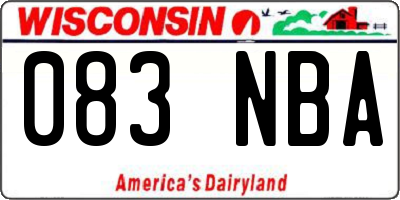 WI license plate 083NBA